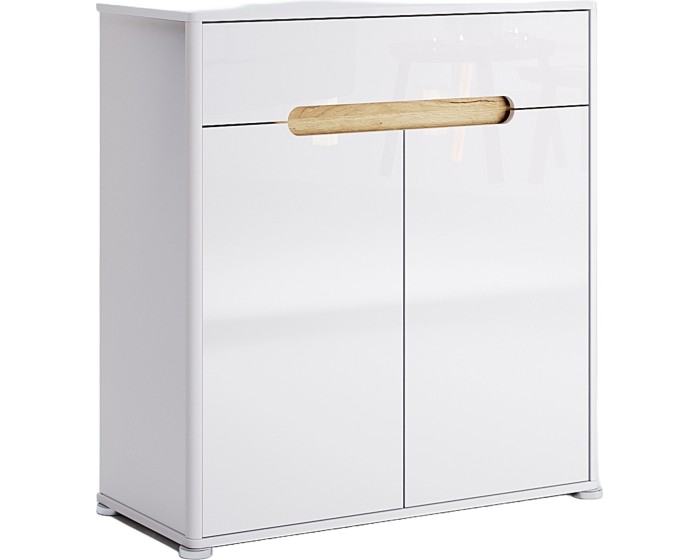 Komoda Stella 90 cm lesklá bílá