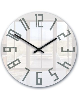 Nástěnné hodiny Slim Grey bílé