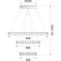 Stropní svítidlo Vegas 20/40/60 + pilot APP657 stříbrné