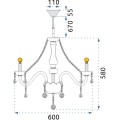 Křišťálové stropní svítidlo 300752 stříbrné