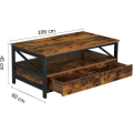 Konferenční stolek Houseland Rustic hnědý/černý