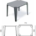 Zahradní konferenční stolek LOTTIES 77x59x56,5 cm světle šedý