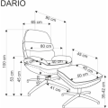 Křeslo s podnožkou Dario krémové