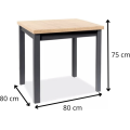 Jídelní stůl Adam 80 cm dub artisan/černý