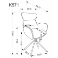 Otočné jídelní křeslo K571 skořicové