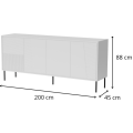 Komoda ABI 200 cm bílá