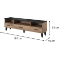 TV stolek Lotta 180 cm dub wotan/černý