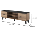 TV stolek Lotta 160 cm dub wotan/černý
