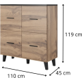 Komoda Lotta 110 cm dub wotan/černá