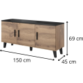 TV stolek Lotta I 150 cm dub wotan/černý