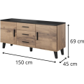 TV stolek Lotta II 150 cm dub wotan/černý
