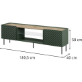 TV stolek Onda 180,5 cm zelený/dub artisan