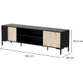 TV stolek Merci 180 cm černý/dub artisan