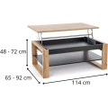 Konferenční stolek Betty s výklopnou deskou dub artisan/černý