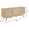 Komoda Marte 180 cm dub bělený