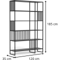 Knihovna Strington 120 cm černá