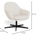 Otočné designové křeslo Claremore krémové
