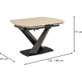 Rozkládací jídelní stůl Morella 120/180 cm béžový/černý