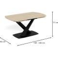 Rozkládací jídelní stůl Morella 160/240 cm béžový/černý
