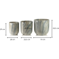 Sada 3 ks keramických květináčů NEVA MARBLE IV hnědá/šedá