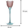 Svícen Julietta 19 cm modrý/růžový