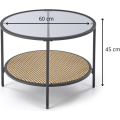 Konferenční stolek Dakota 60 cm hnědý/čirý