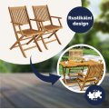 Sada 2 ks skládacích zahradních židlí Sydno z masivu akácie hnědá
