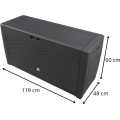 Zahradní úložný box Matubo II 310 L antracitový