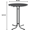 Cateringový skládací barový stůl Malik 80 cm šedý