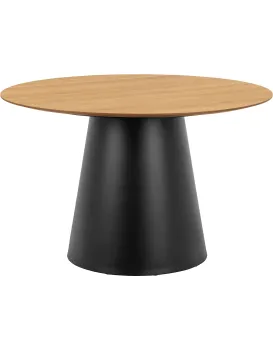 Kulatý jídelní stůl Soli 120 cm dub přírodní/černý