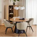 Kulatý jídelní stůl Soli 120 cm dub přírodní/černý