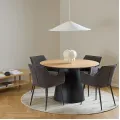 Kulatý jídelní stůl Soli 120 cm dub přírodní/černý