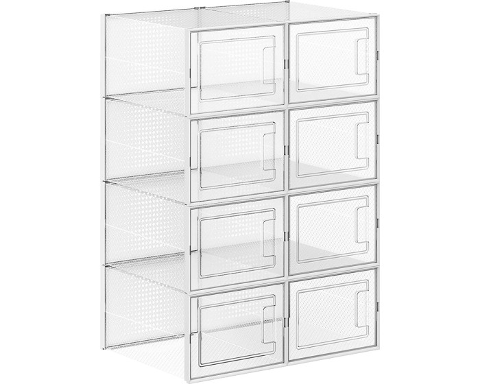 Plastové úložné boxy na boty Petty 8 ks čiré