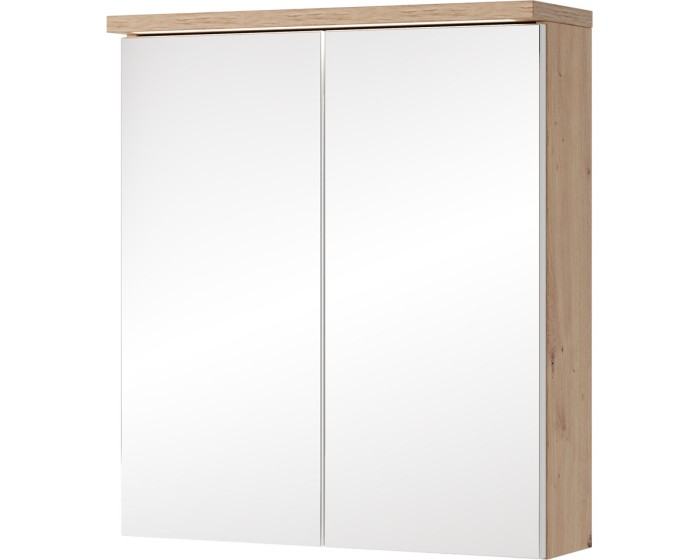 Závěsná zrcadlová skříňka s LED osvětlením Sting 56 60 cm dub Artisan