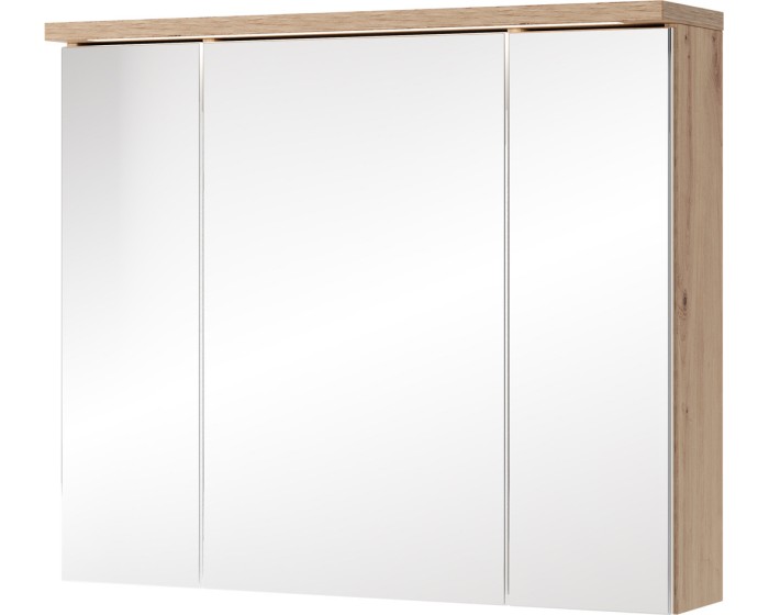 Závěsná zrcadlová skříňka s LED osvětlením Sting 58 80 cm dub Artisan