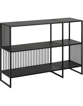 Knihovna Strington 120 cm mramorově černá