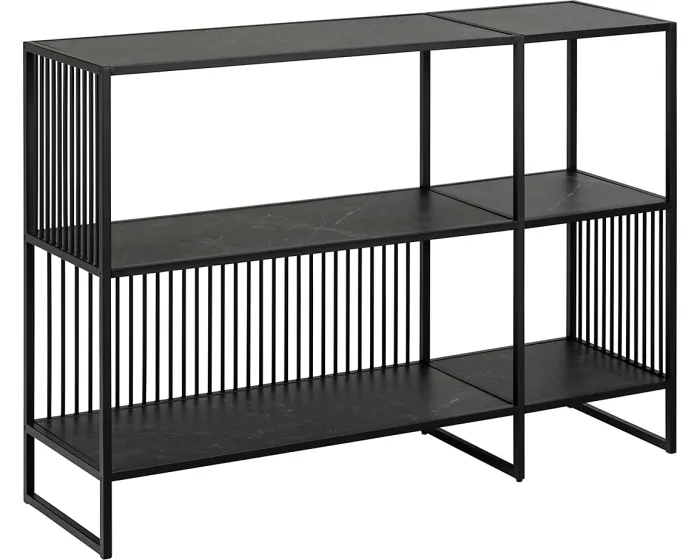 Knihovna Strington 120 cm mramorově černá