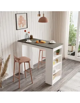 Barový stůl Houseland Masasi retro šedá/bílý