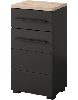 Koupelnová skříňka Swing 45 38 cm matná černá/dub Artisan