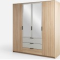 Šatní skříň Ryga 02 187 cm dub Riva/šedá