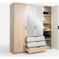Šatní skříň Ryga 02 187 cm dub Riva/šedá