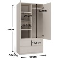 Šatní skříň MALWA I 90 cm kašmír