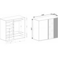 Šatní skříň Moderno C15 se zrcadlem 199 cm dub Artisan/černá