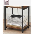 Odkládací stolek se zásuvkou Vasagle Pranky hnědý/černý