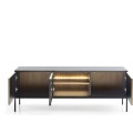 TV stolek Sento s LED osvětlením 154 cm dub wotan/ černý