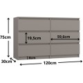 Komoda MALWA M6 120 cm caffe latte