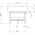 Taburet BREEZIO 02 55 cm z masivu/červený