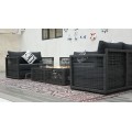 Sada zahradního nábytku Excelentur s ohništěm 3+2+1 šedá
