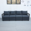 Sada zahradního nábytku Excelentur s ohništěm 3+2+1 šedá