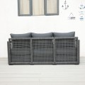 Sada zahradního nábytku Excelentur s ohništěm 3+2+1 šedá